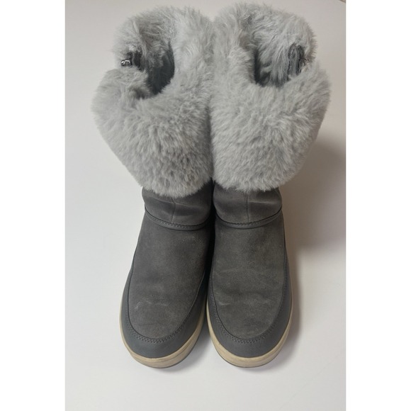 Koolaburra by UGG Shoes - Koolaburra‎ by UGG Womens Grey Suede Faux Fur Zip Winter Boots 1105889 Size 6